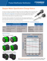 STEPPER MOTOR SPECIFICATION CHANGE NOTICE